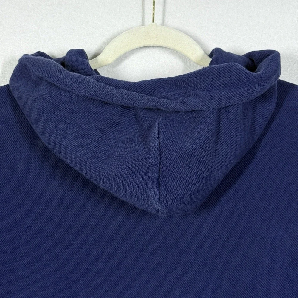 Vintage Polo Ralph Lauren Jacket Mens Large Full Zip Hoodie Pique Knit Pony Logo